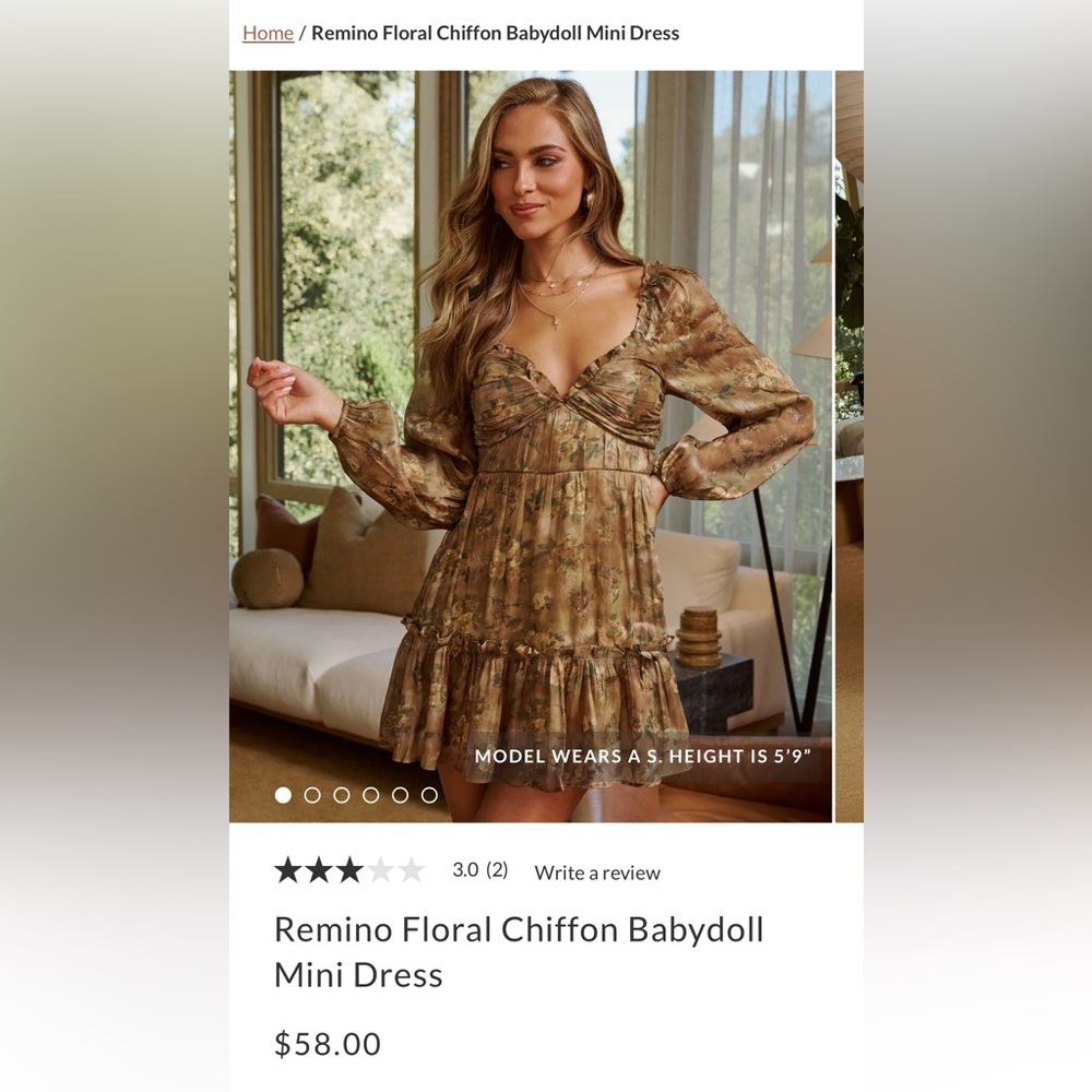 Remino Floral Chiffon Babydoll
Mini Dress